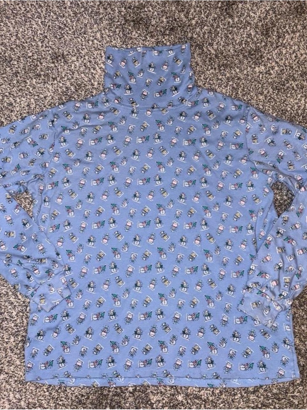 Vintage 90s turtleneck top with snowman design